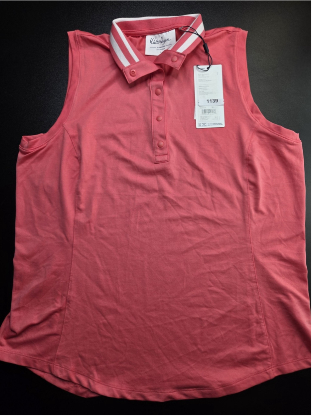 Walter Hagen Women's Sleeveless Golf Polo Tropical Hibiscus Large NWT UPF #1139